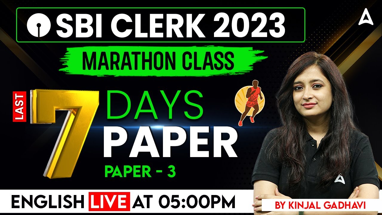 SBI Clerk 2023 | English 7 Days 7 Paper By Kinjal Gadhavi | SBI Clerk English Most Expected Paper 3
