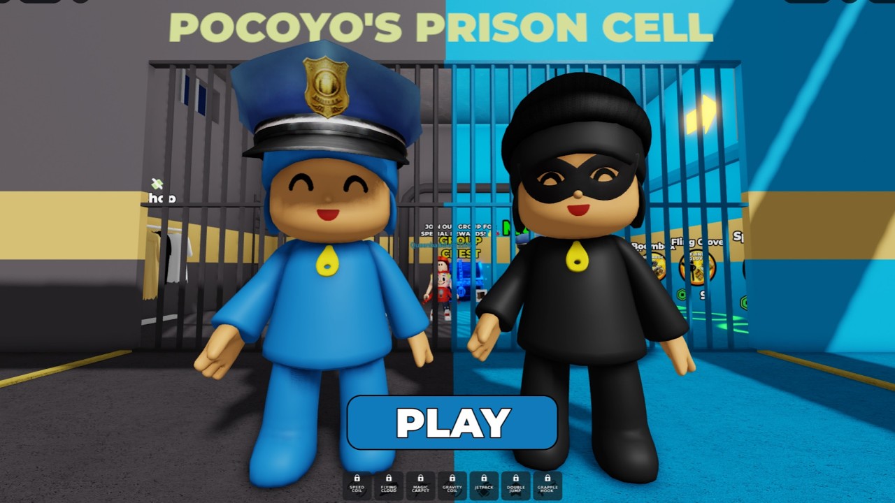 GAMEPLAY ESCAPE FROM POCOYO POLICE AND POCOYO THIEF PRISON RUN ROBLOX