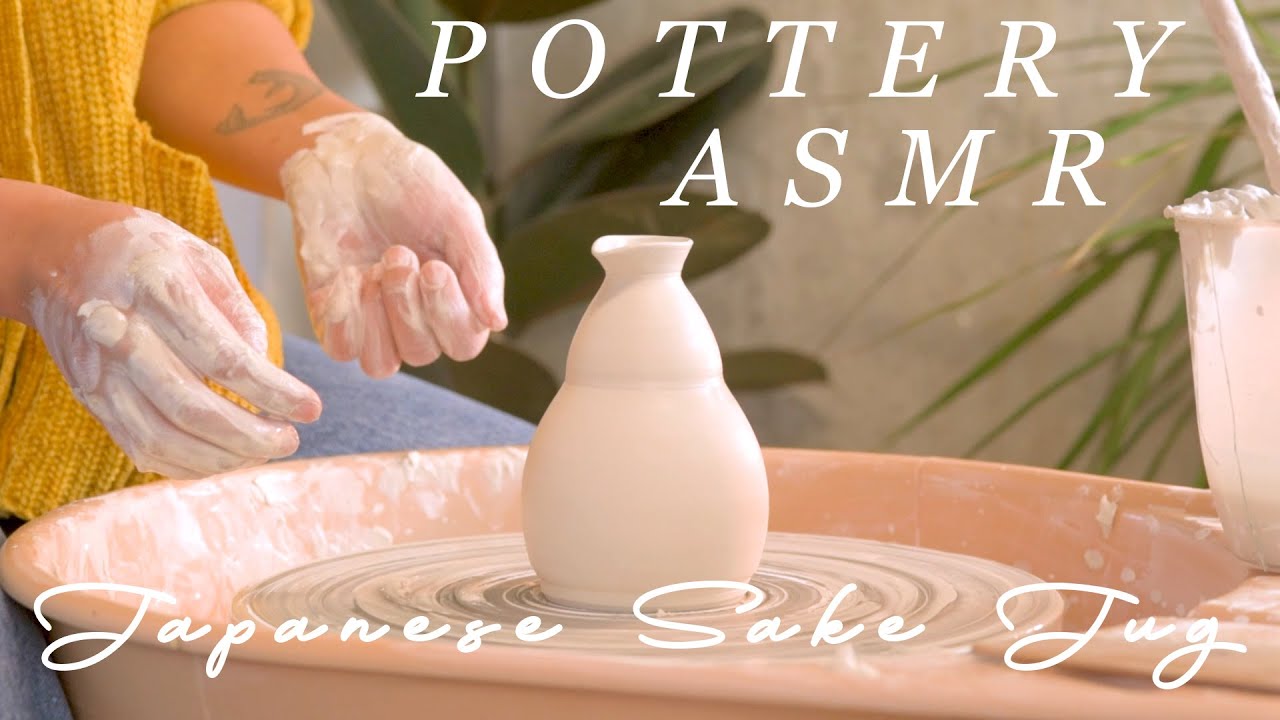 Throwing a Japanese Sake Bottle | Pottery ASMR | Tokkuri | Porcelain