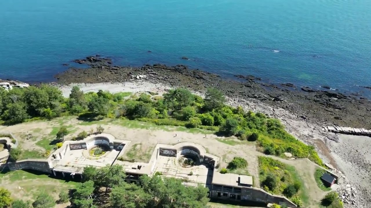 New England Coast Aerial view 4K ( No copyright for creators).