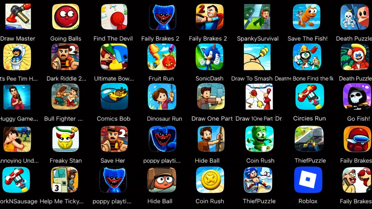 Save The Fish,roblox,freaky Sta,poppy Playtime 4,pvz2, Temple Run 2,help Me Tricky Story,hide Ball