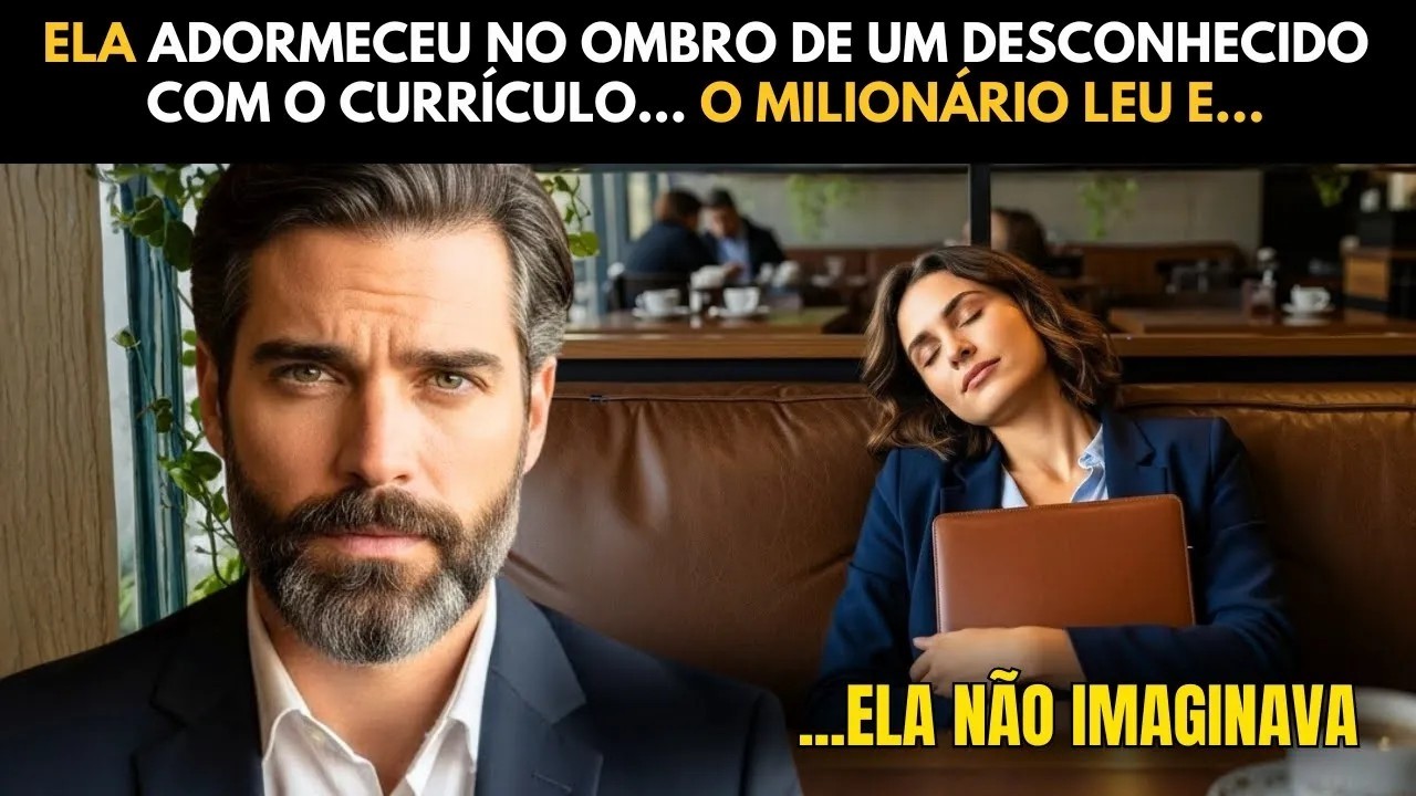 ELA ADORMECEU NO OMBRO DE UM DESCONHECIDO COM O CURRÍCULO... O MILIONÁRIO LEU E...