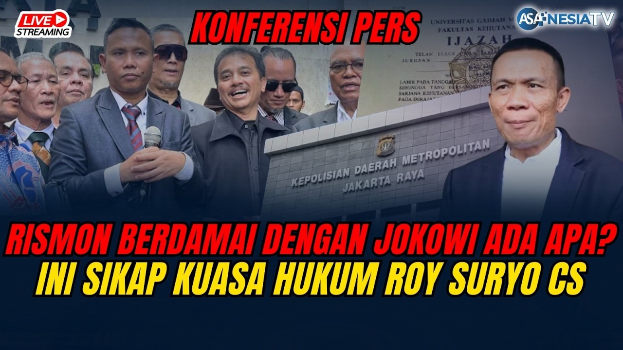 🔴LIVE | Rismon Sianipar Ajukan RJ di Kasus Ijazah Jokowi. Ini Pernyataan Kuasa Hukum Roy Suryo CS!!