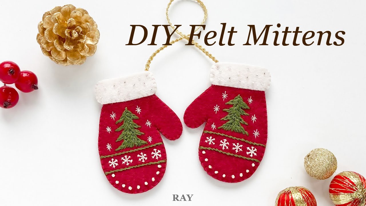 DIY Варежка войлочный узор Ремесло оформление | Mittens Ornament Decor Making Tutorials