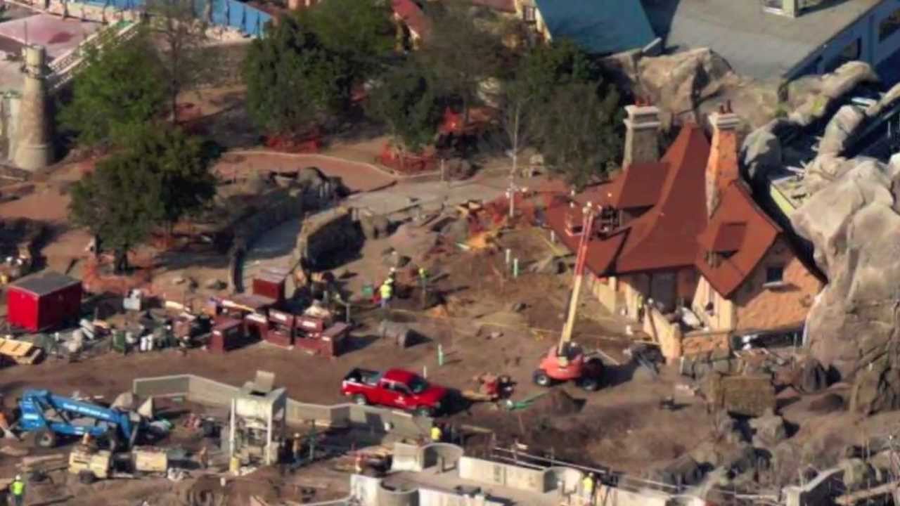 Aerial view of Fantasyland expansion construction at Disney's Magic Kingdom - March 6, 2012
