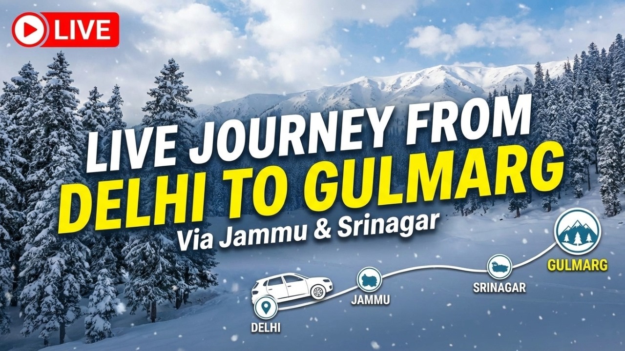 Delhi to Gulmarg LIVE ❄️ | Volvo Bus, Jammu–Srinagar–Gulmarg Snow Journey | Gondola, Dal Lake