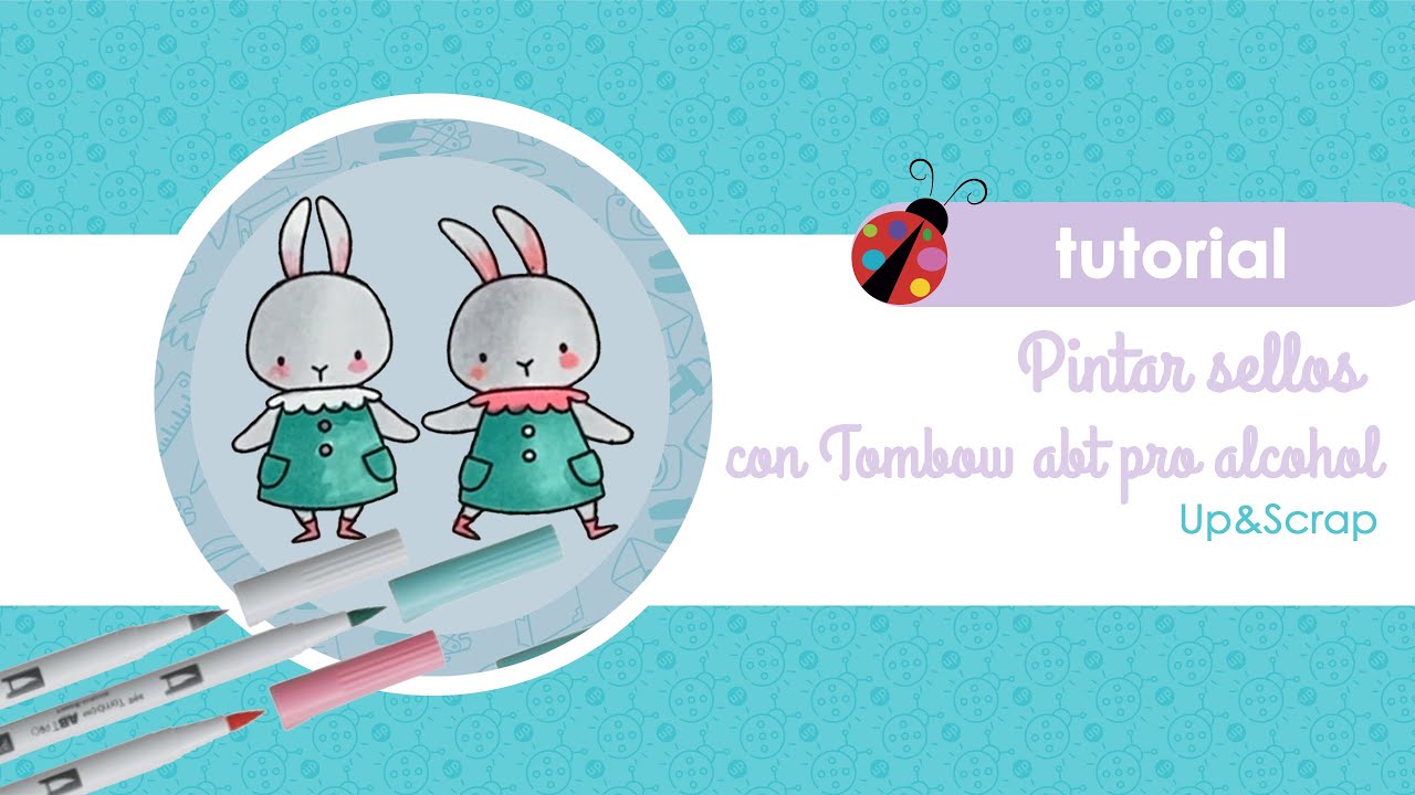 Colorear sellos de scrapbooking con rotuladores Tombow ABT Pro Alcohol