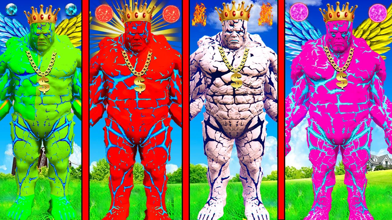 1 HEADED SMALLEST HULK INTO 10 HEADED BIGGEST ALL FATHER REVENGER HULK IN GTA5