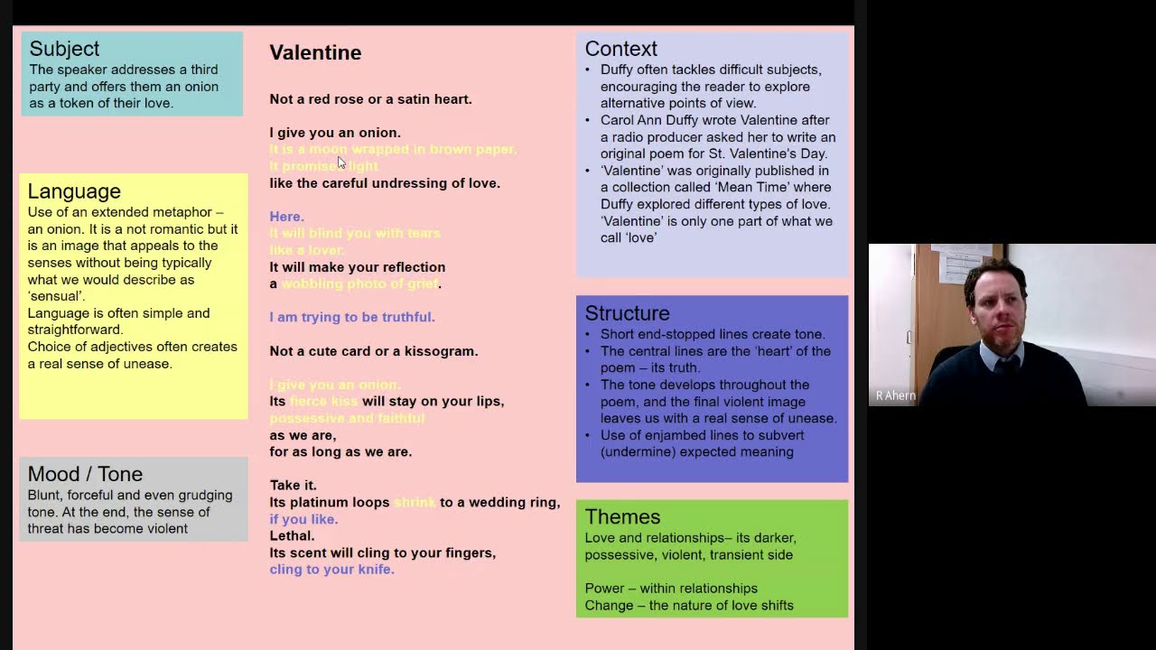 GCSE English Eduqas Literature Analysis of 'Valentine' by Carol Ann Duffy