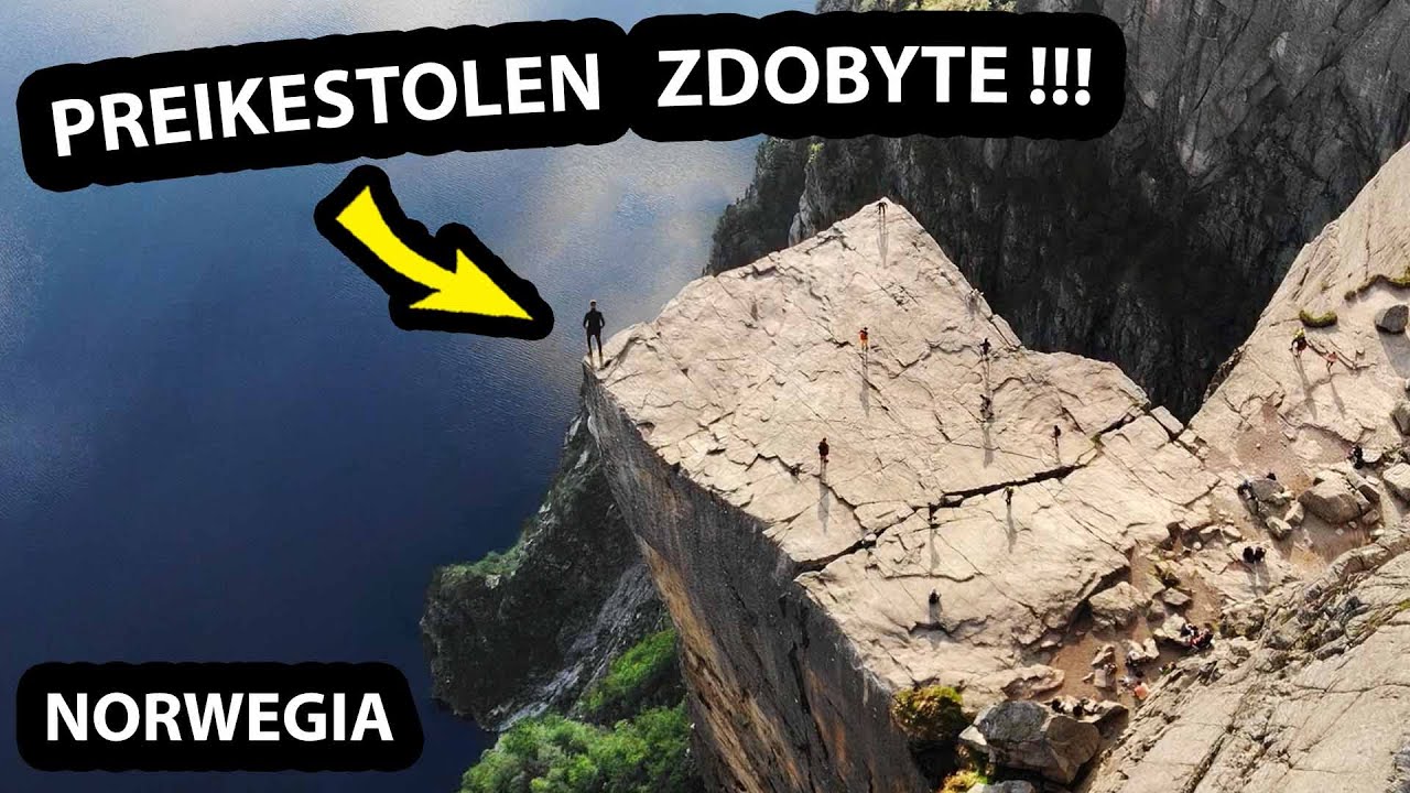 Nocne WEJŚCIE na PREIKESTOLEN w Norwegii !!! - Ujęcia z DRONA !!! - Skalna Ambona nad Fiordem (#472)