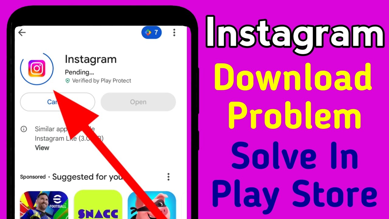 Instagram Download Problem Solve In Google Play Store | Can't Install Instagram App