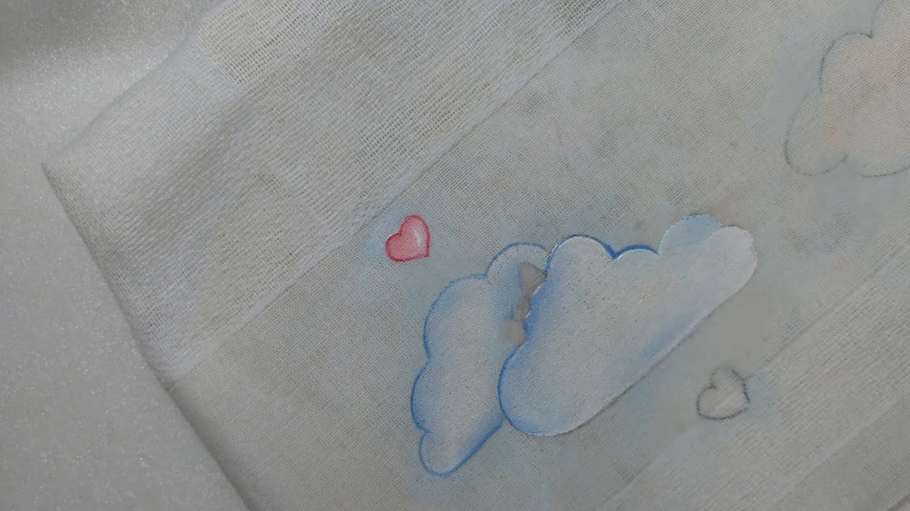 Como pintar fraldas para bebê, pintura para iniciantes,nuvens