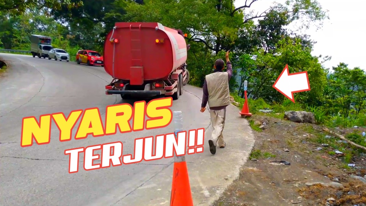 Ngeri! Truk Tangki Nyaris Terjun ke Jurang Sitinjau Lauik