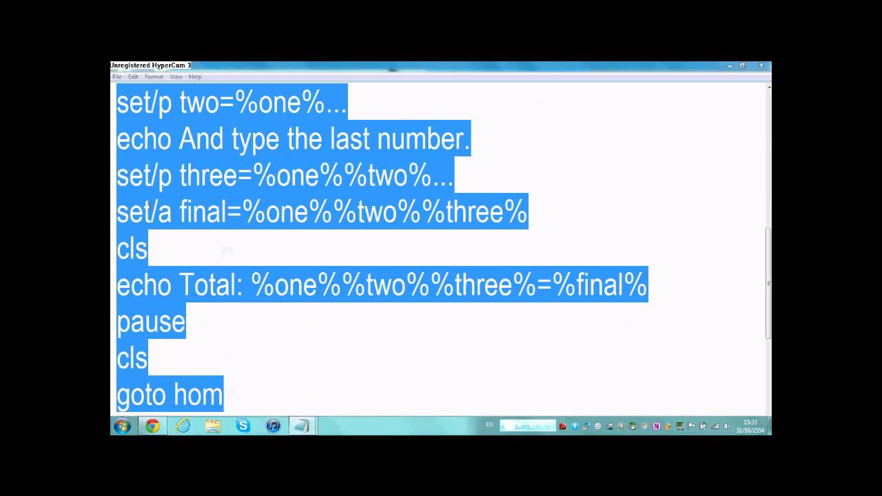 How to make a calculator using notepad
