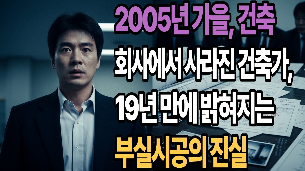 2005년 가을, 건축 회사에서 사라진 건축가, 19년 만에 밝혀지는 부실시공의 진실