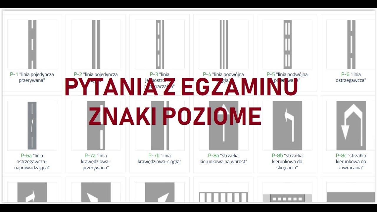 Znaki drogowe poziome  - pytania z egzaminu na prawo jazdy WORD 2019