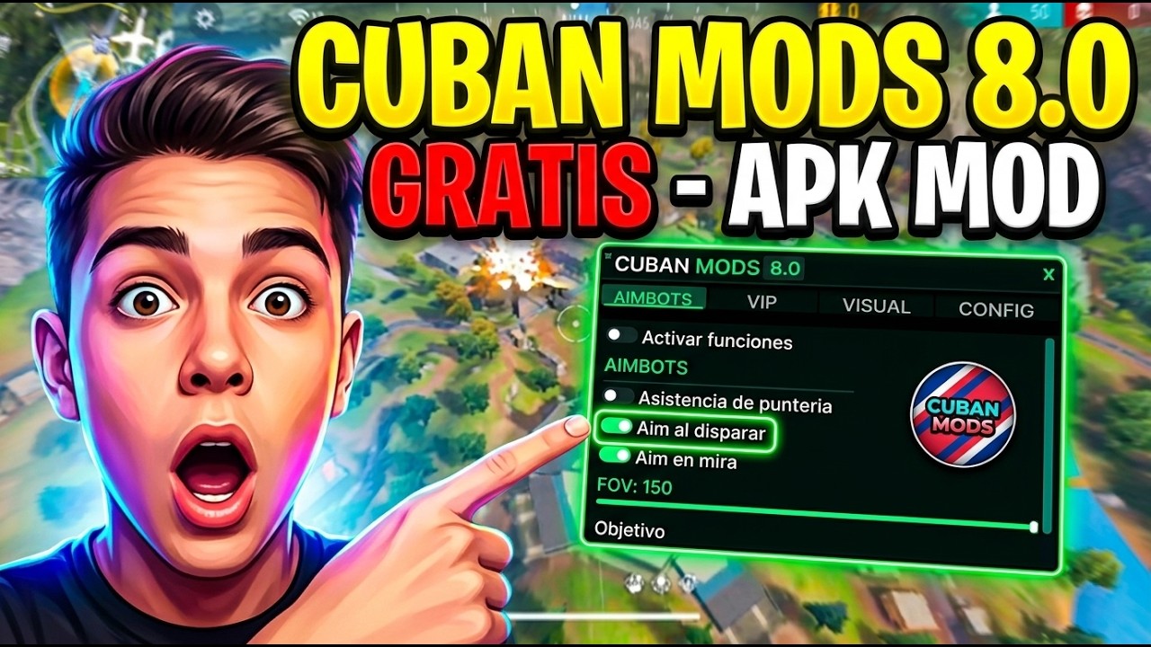 HACK PARA FREE FIRE GRATIS CUBAN MODS V8.0 ANDROID- NO ROOT-APK MOD