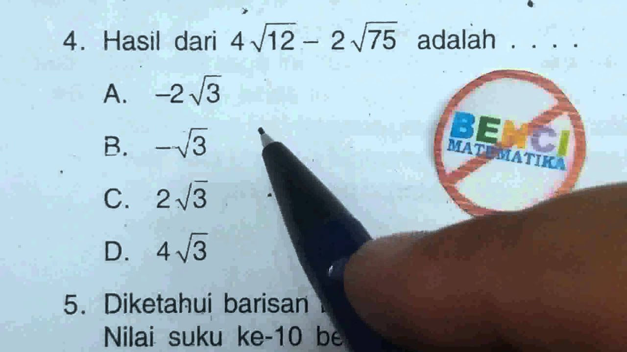 Prediksi Ujian Nasional Matematika SMP 2016(10)