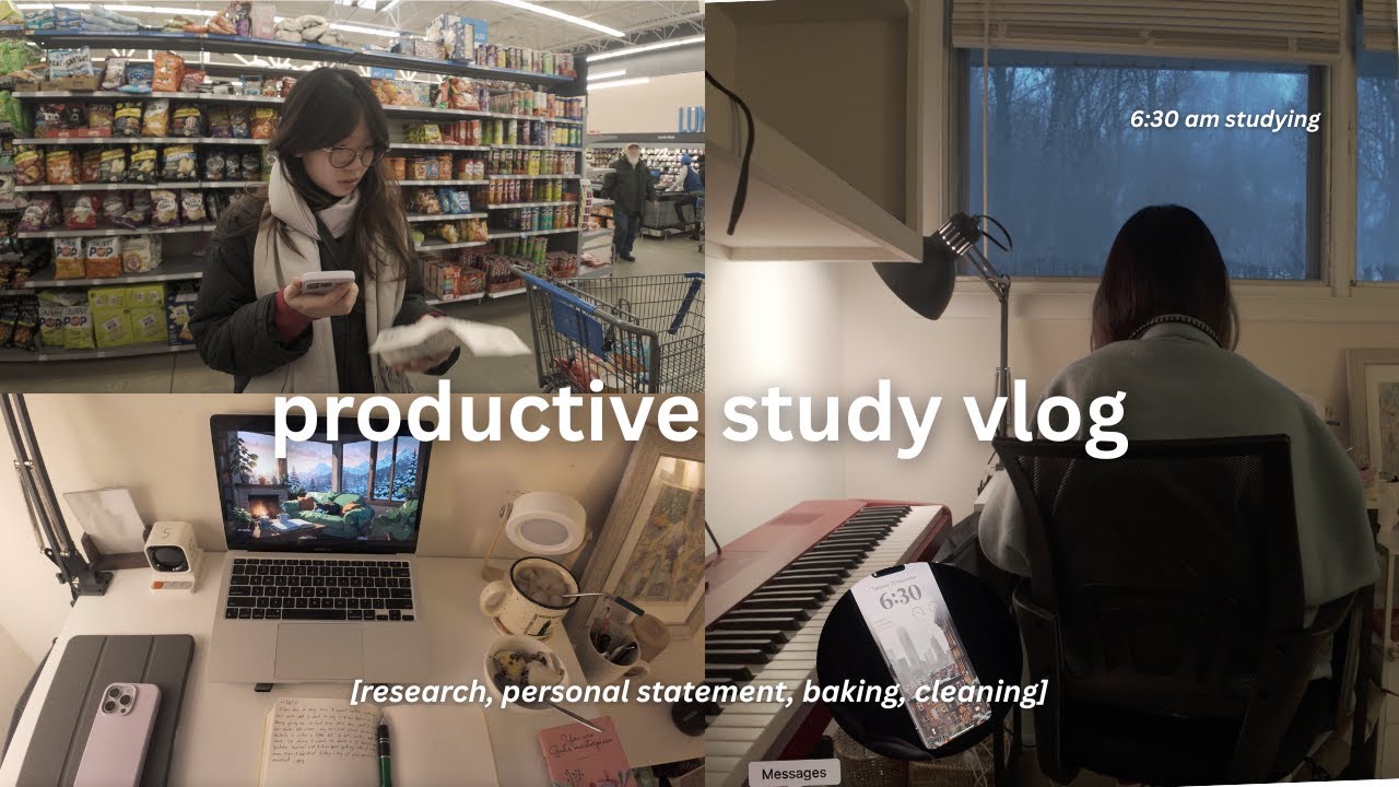 calm and productive early mornings ❄️ | research, writing personal statement, baking, cleaning