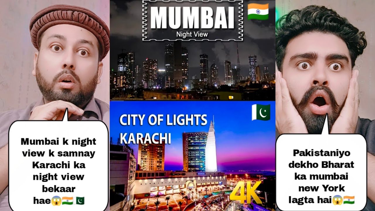 Indian Mumbai Vs Pakistani Karachi Night Dron View Comparison | Pakistani Reaction 