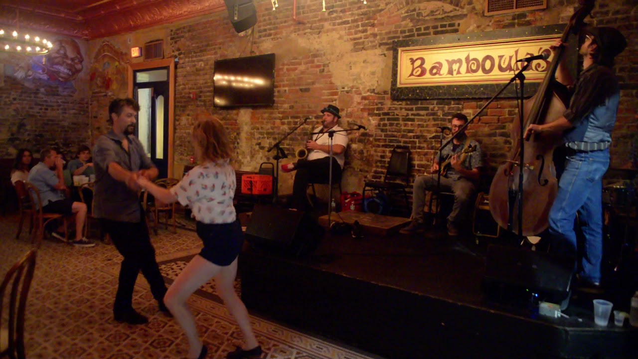 The Rhythm Stompers at Bamboulas with Chance Bushman and Amy Johnson dancing