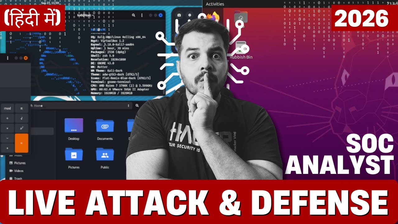 🔴 LIVE Cyber Attack Simulation  Hacker vs SOC Analyst (Real-Time Detection) | hacker vlog