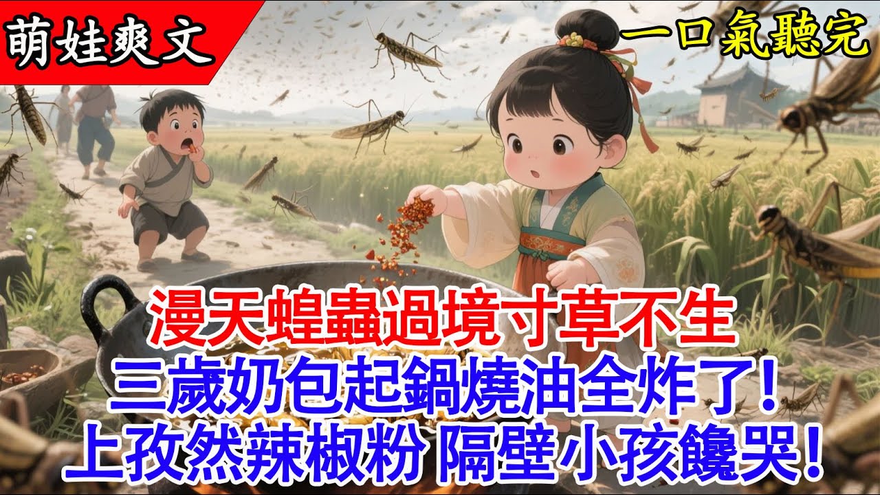 【完結小說】漫天蝗蟲過境？3歲萌娃流口水：起鍋燒油！灑上孜然辣椒粉！隔壁小孩都饞哭了！🦗#穿越 #有聲書 #爽文 #萌娃 #團寵 #小說 #美食 #原創