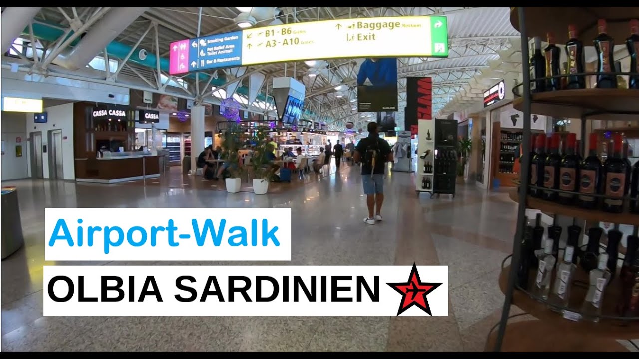 Airport Walking Tour Flughafen Olbia Sardinien || Flughafen Rundgang || No comment
