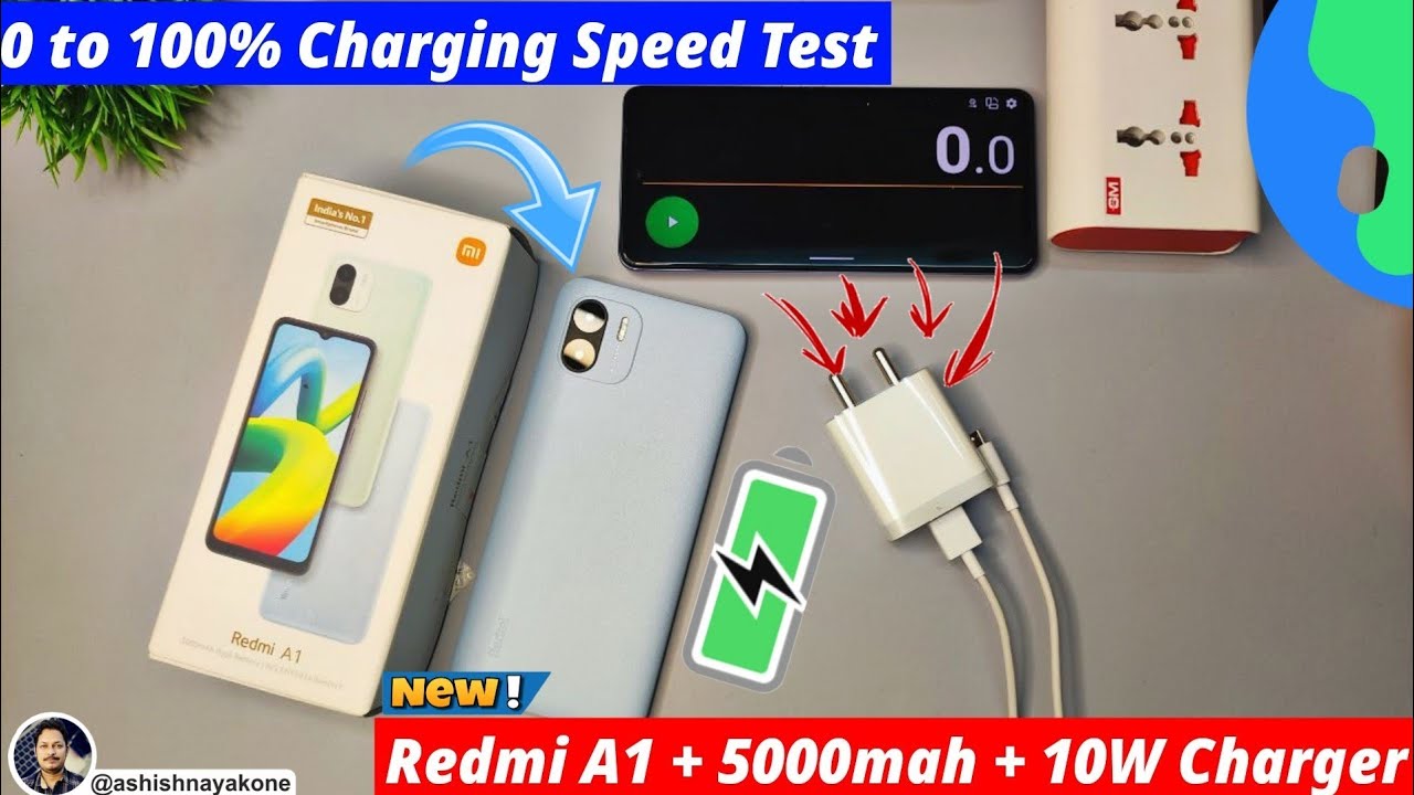Redmi A1 [0 to 100%]  Charging Speed Test With 5000mah + 10W Charger ⚡