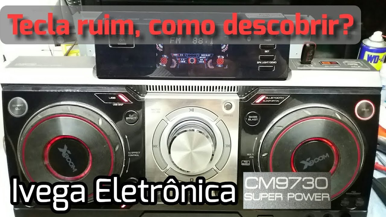 Som LG CM9730 não liga, como identificar uma tecla ruim, boa aula