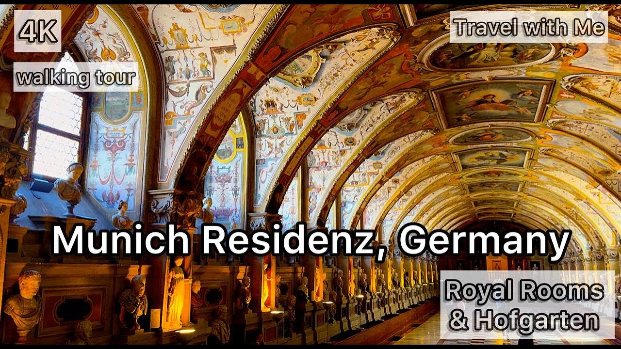 Relaxing Walking Tour through Munich Residenz – Royal Rooms & Hofgarten | 4K Walking Tour | Germany