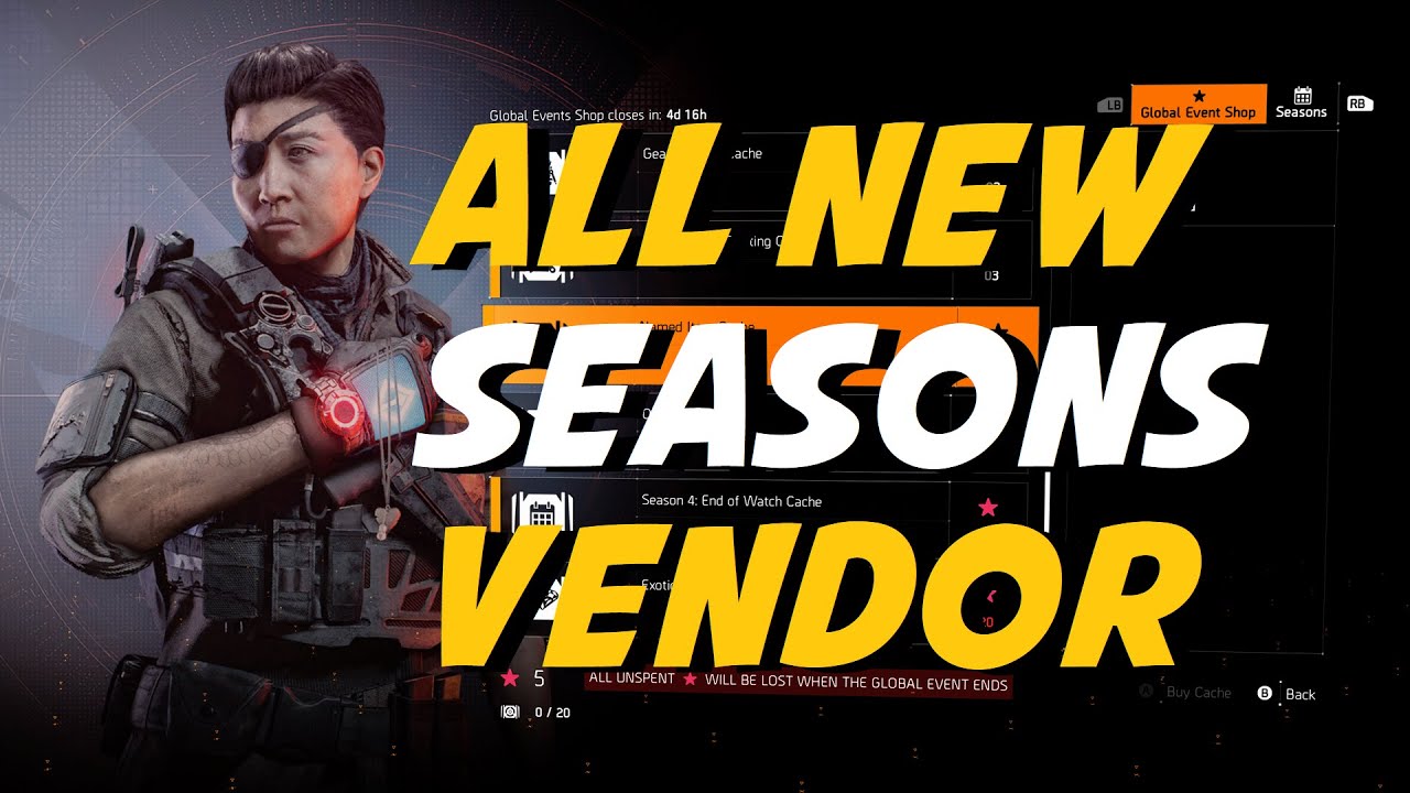 The Division 2 - *NEW* Seasons Vendor (Global Event Shop)