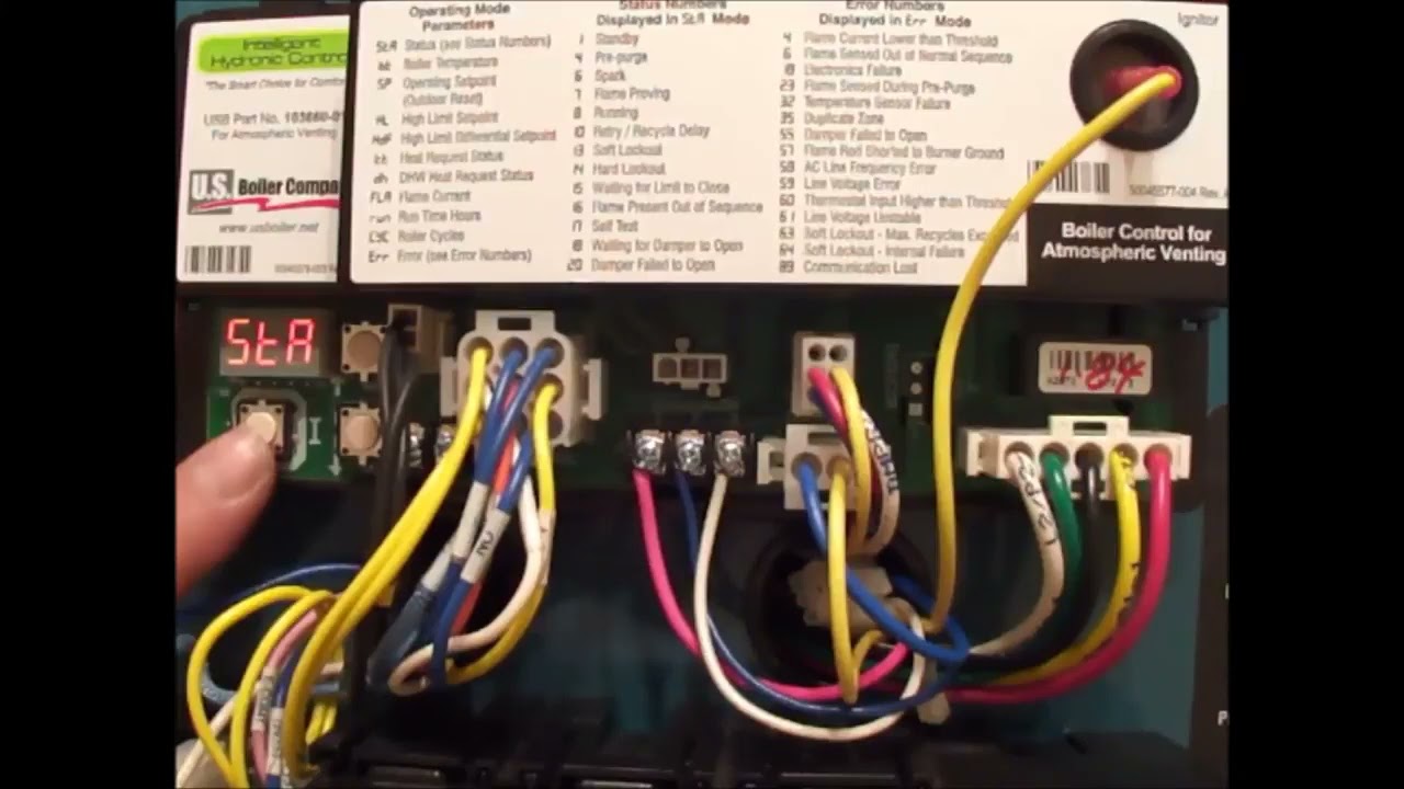 US Boilers cast iron Intelligent Hydronic Control (IHC) overview of the status codes