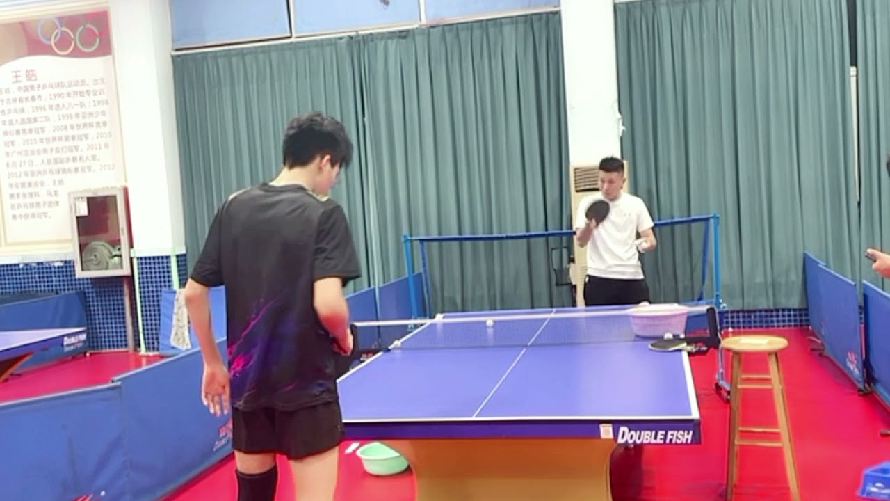 Long pips training 雷磊磊训练长胶新秀林玉杰全台长胶技术，纠正正反手磕球动作