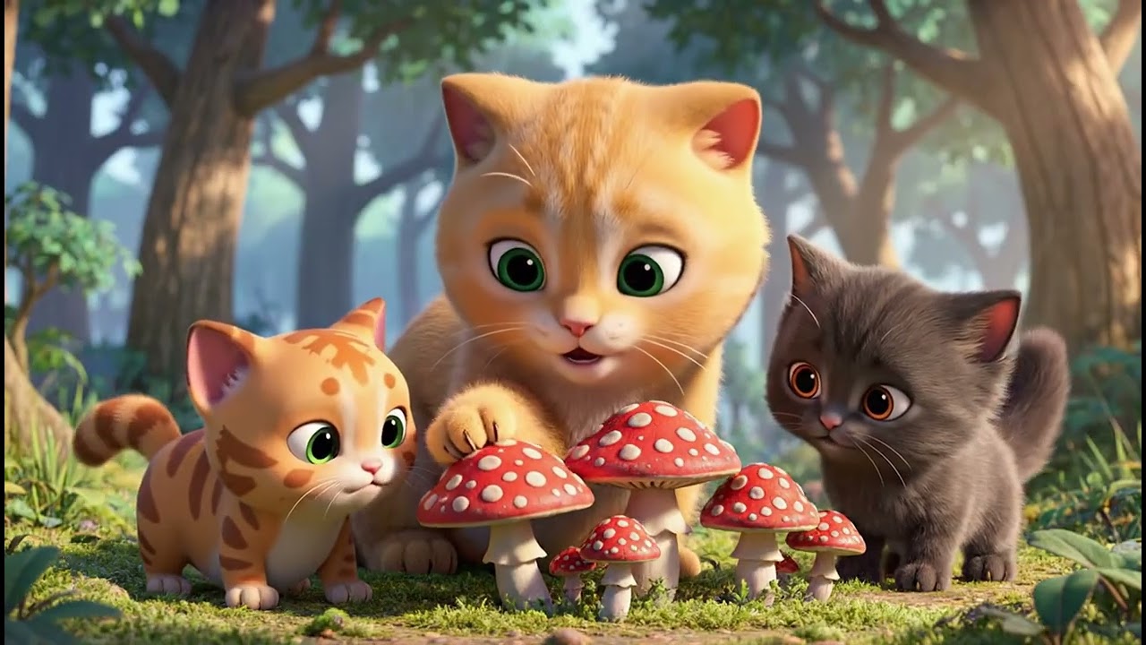 Cat Family Goes to the Forest to Prepare for Winter