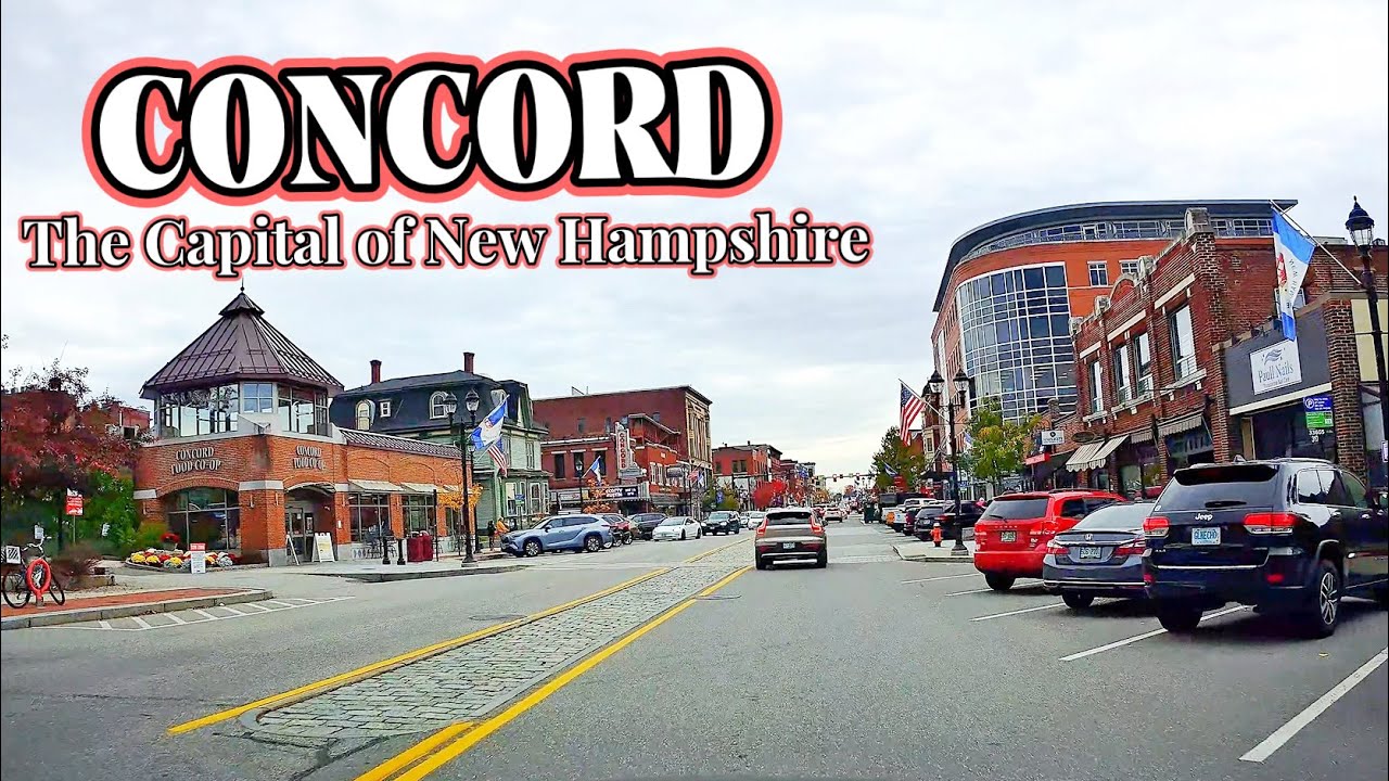 driving Downtown Concord ,NH , 4K , The Capital of New Hampshire , USA