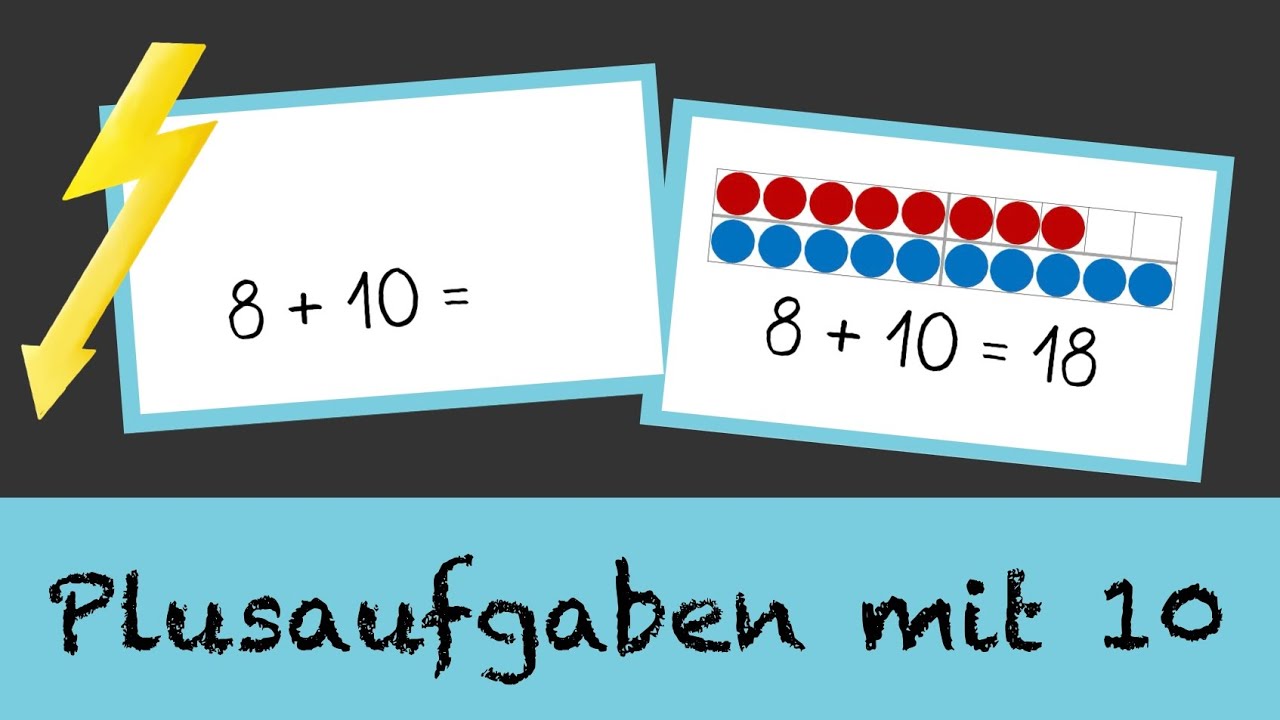 Abfrage von Plusaufgaben mit 10 || Grundschule Klasse 1 || Blitzrechnen Blitzblick