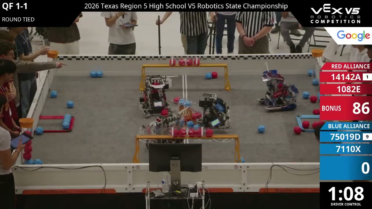 Texas 5 Regionals : Division 1 - QF #1-1 - 14142A & 1082E vs 75019D & 7110X - Auton + Driver