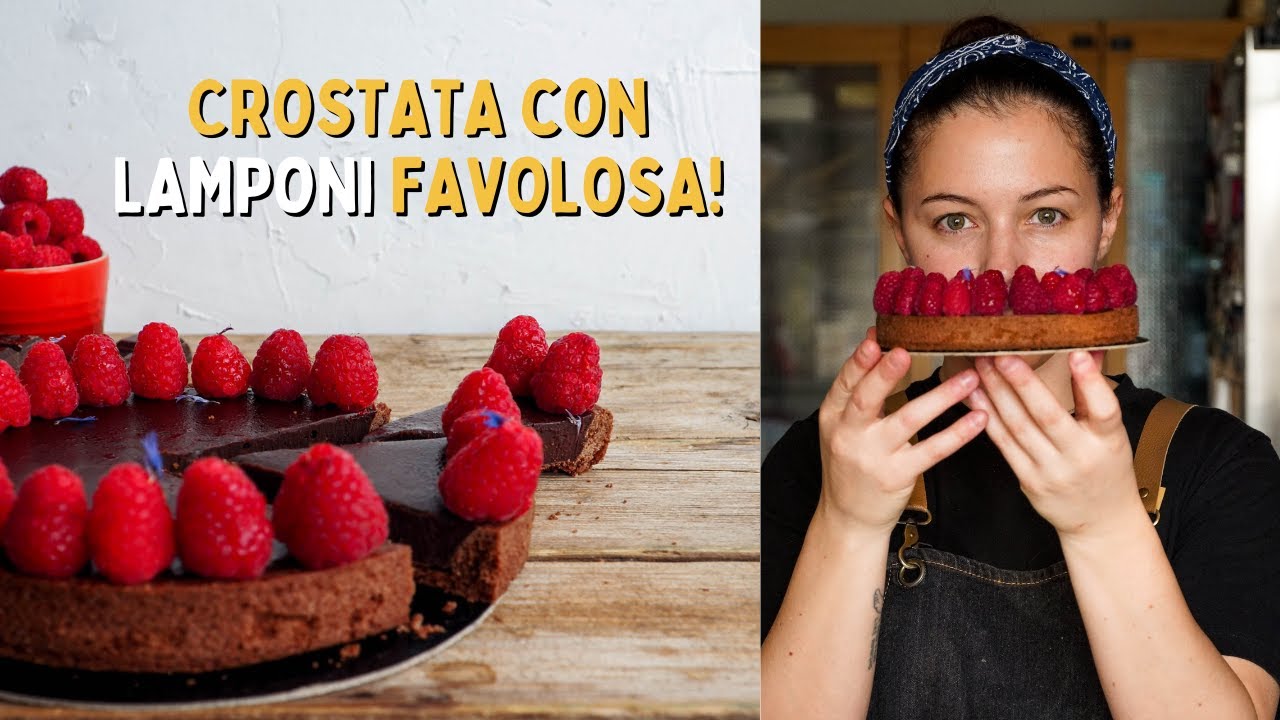 Crostata al cioccolato con lamponi, facile e golosa