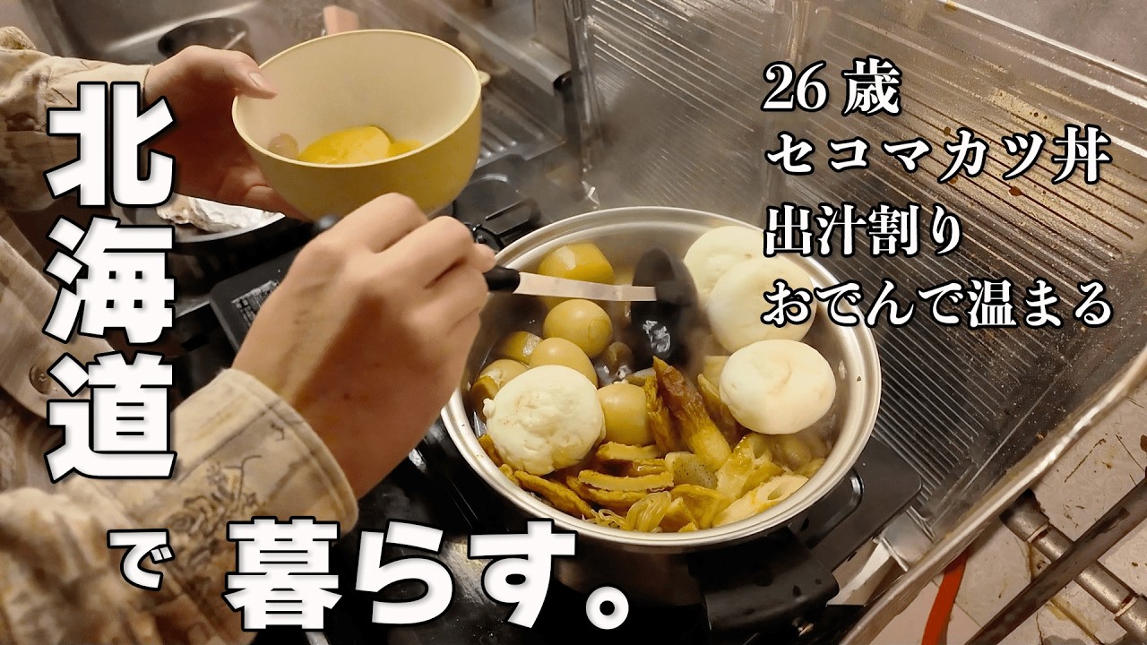 【26歳田舎暮らし】北海道の冬の日常/セコマのホットシェフでお昼ご飯/おでんと熱燗で温まる