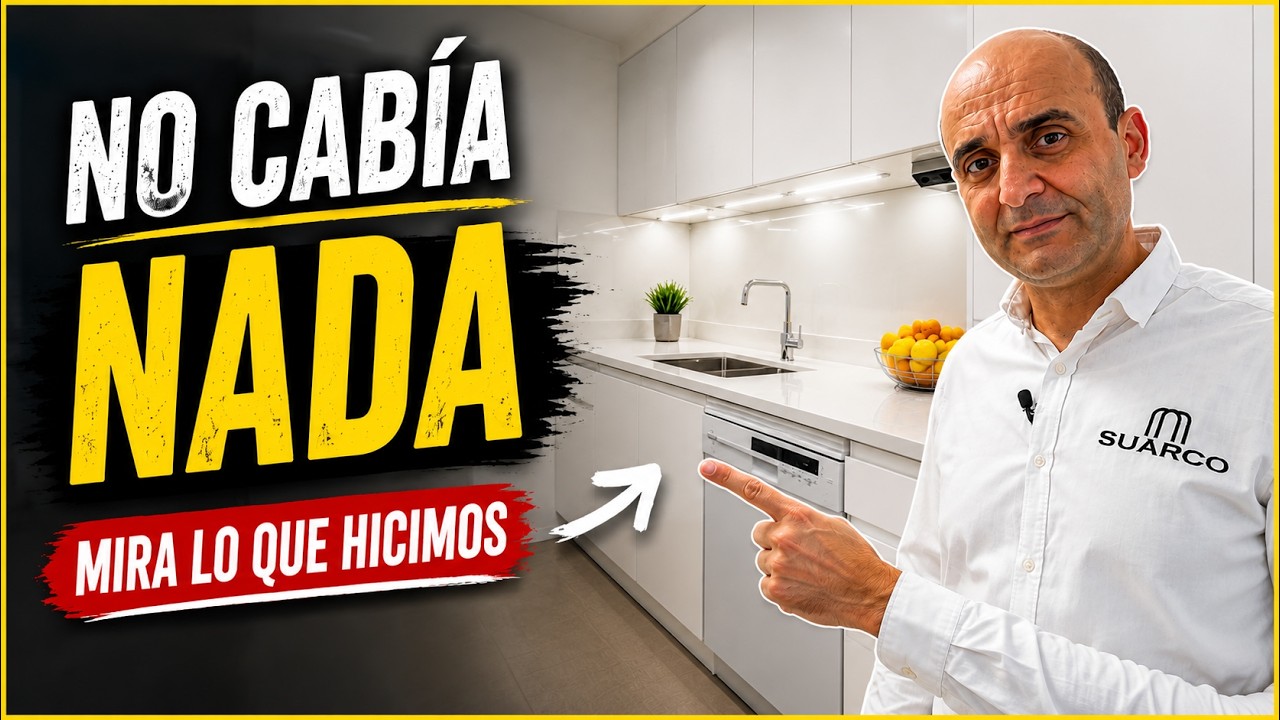 Cocina MODERNA blanca ✨Pequeñísima y dificilísima✨