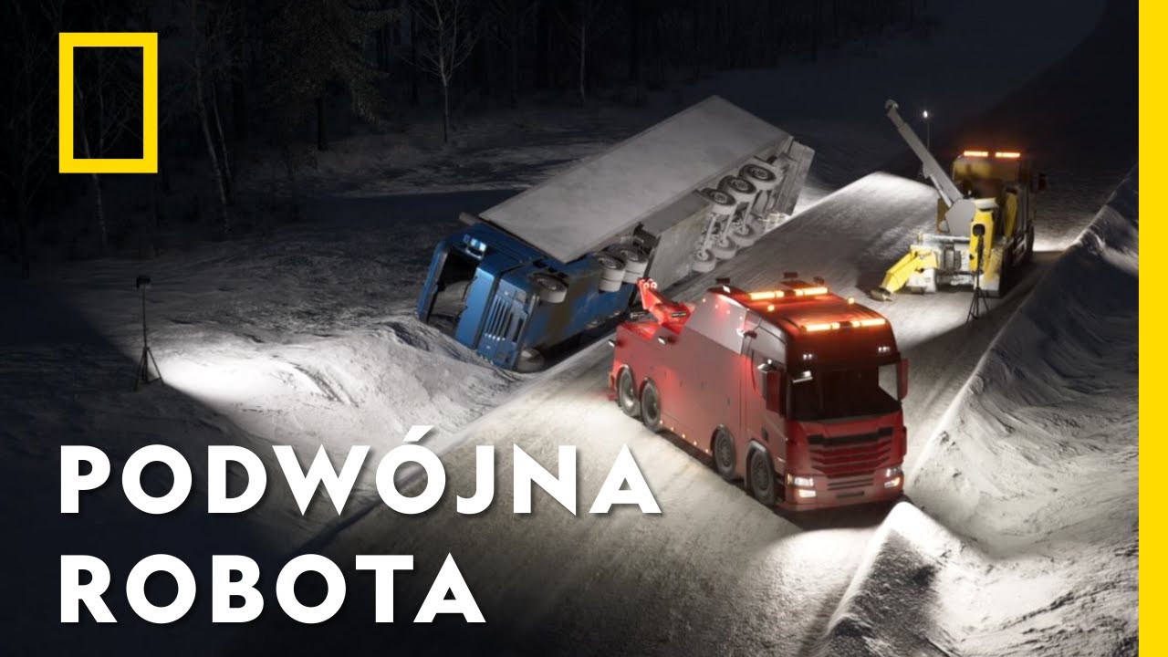 Tir uderzył w leżącą w rowie pługopiaskarkę! | Najniebezpieczniejsze drogi Europy