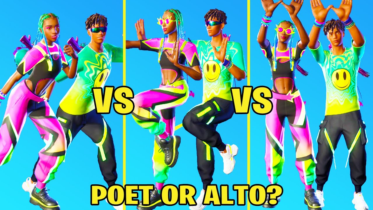Poet vs Alto Skins in Fortnite Dance Battle! (Wu-Tang is Forever, It's a Vibe, Freedom Wheels)