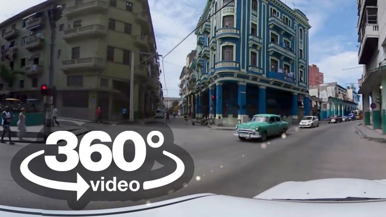 Habana Cuba: camera car Calzada del Cerro, Maximo Gomez  vuelta en carro video 360 grados