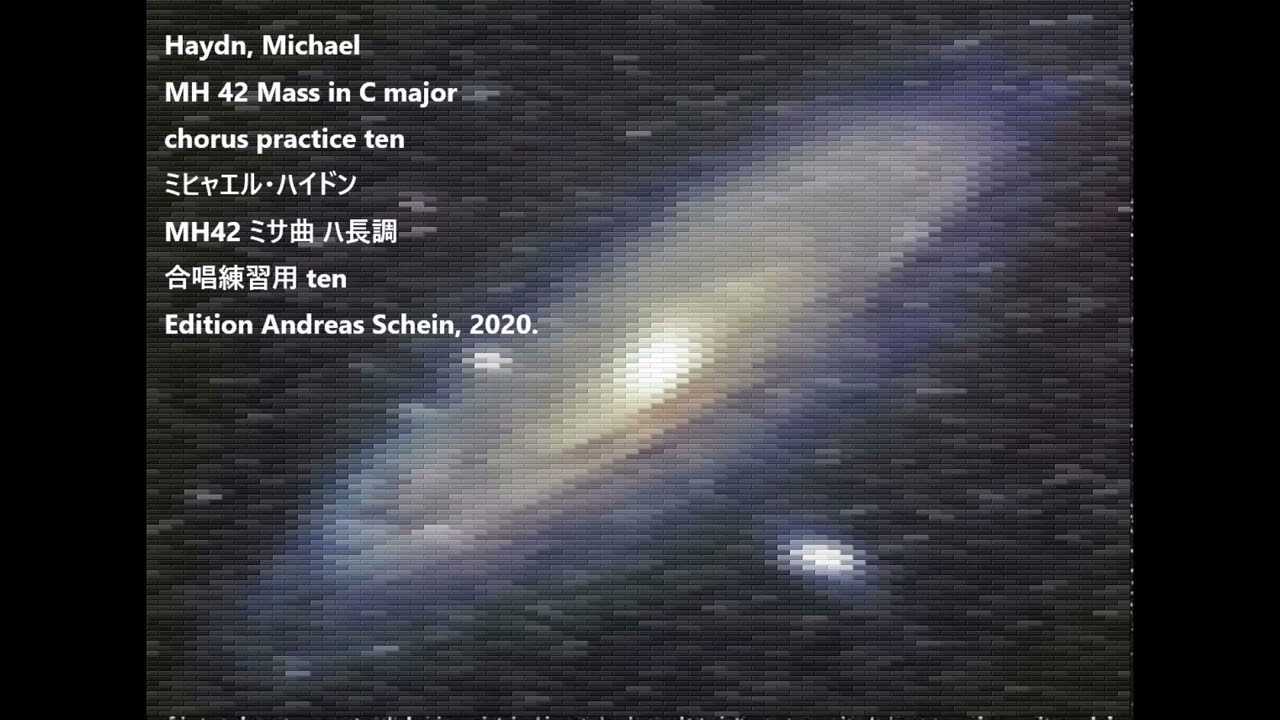 Haydn, Michael MH 42 Mass in C major chorus practice ten ミヒャエル・ハイドン MH42 ミサ曲 ハ長調 合唱練習用 ten