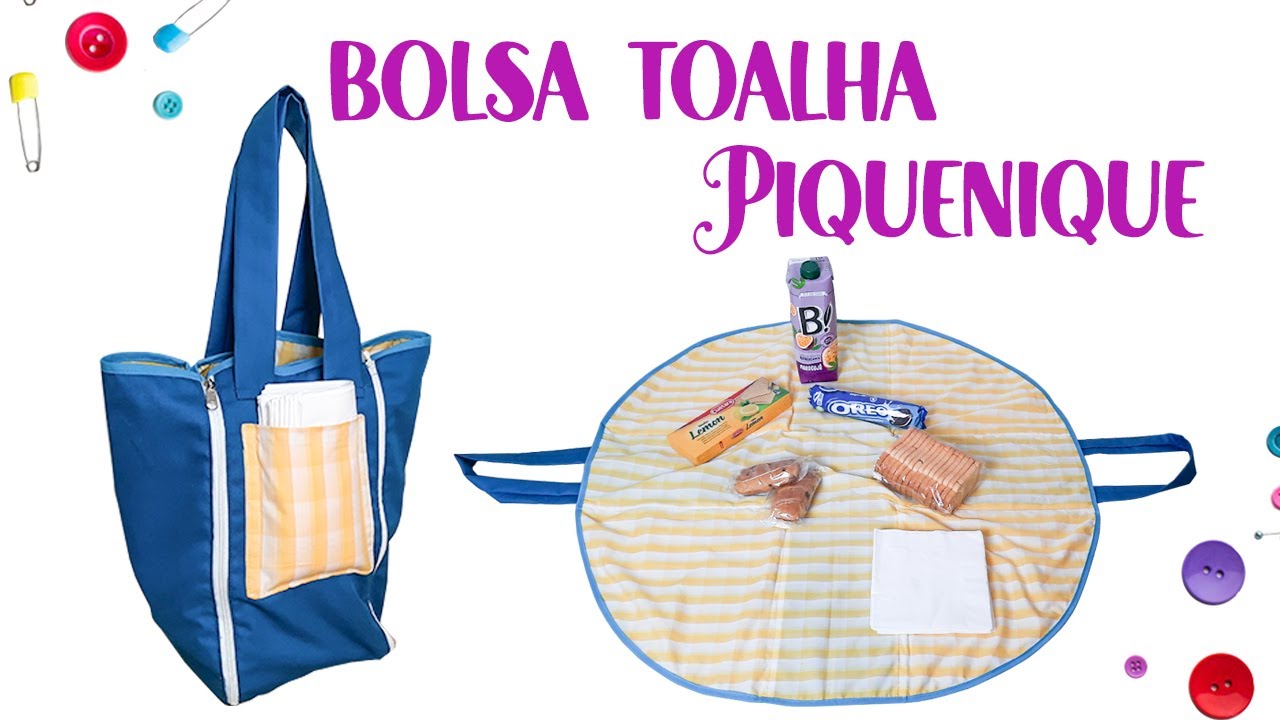 NOVIDADE!  DIY BOLSA TOALHA PARA PIQUENIQUE
