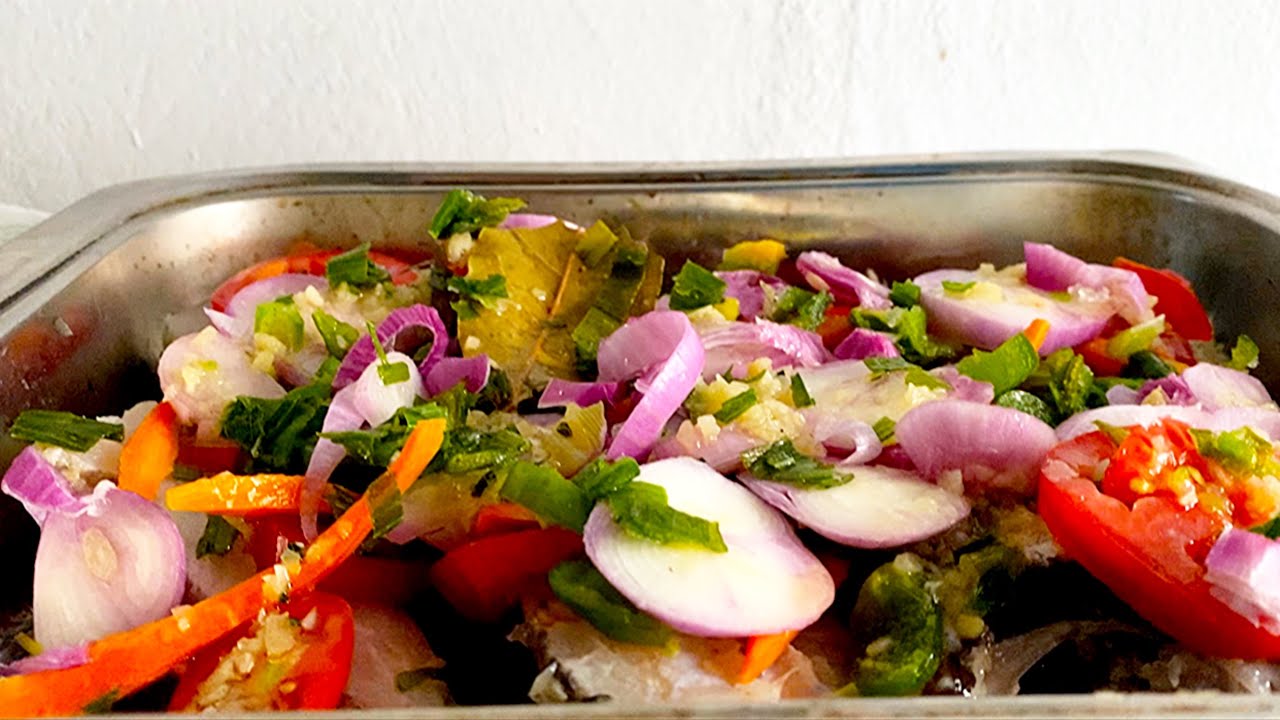 PESCADA COM LEGUMES AO FORNO passo a passo 