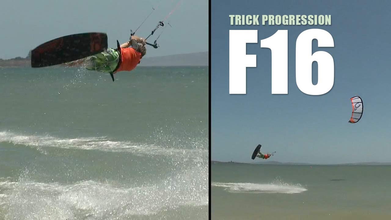 Trick Progression - F16 - Unhooked Back Roll With A Kiteloop - Kitesurfing