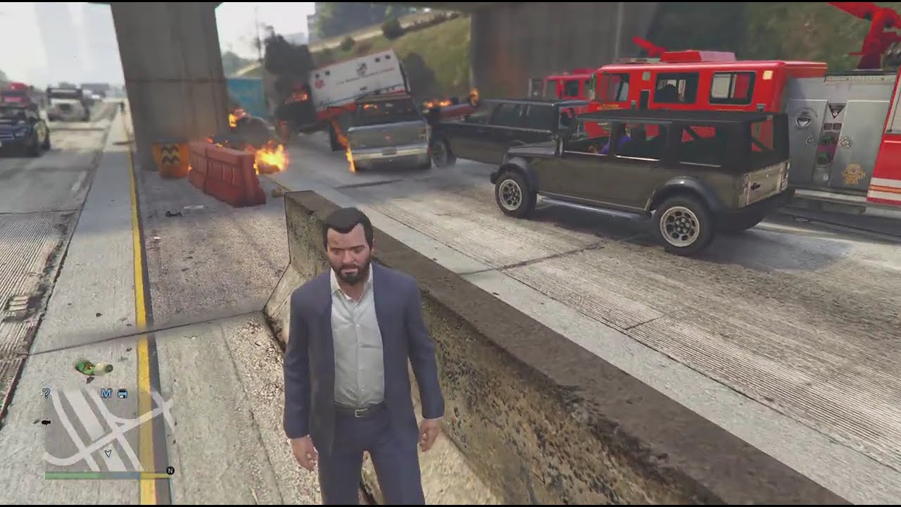 Creating a traffic jam, then setting it on fire #4. #gta5 #grandtheftautov