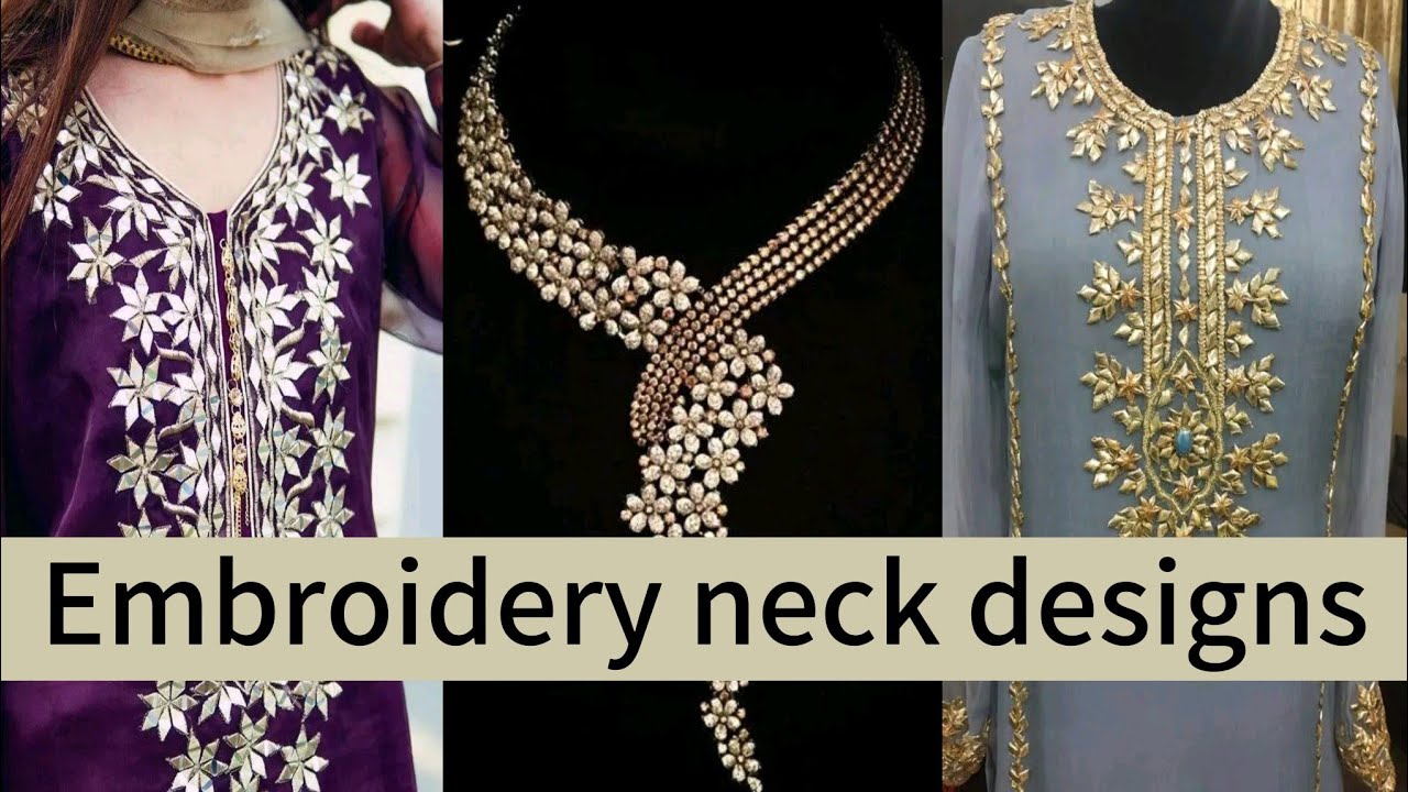 Beautiful embroidery fancy neck designs #embroideryneckdesigns sewing tutorial